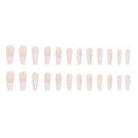 Long Ballet Nail Marble Pattern Gold Foil False Nail Rhinestone Decoration Fake Nails Wearable Press on Nails Nail Tip