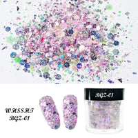 10ML Bottled Nail Art  White Black Gold Purple Light Colorful Nail Woolen Powder Nail Art Glitter Nails