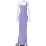 Satin Slip Sleeveless Backless Maxi Dress - Divine Diva Beauty