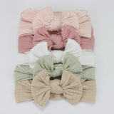 5 Cable Knit Bow Baby Headbands Elastic Nylon Baby Girl Head bby