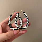 statement Vintage Pu Leather Big Hoop Earrings