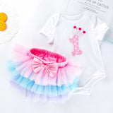 Girls Tutu Toddler Kids Clothes Baby 1st Birthday Outfits bby