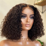 Deep Wave Frontal Wig Human Hair Wigs Short Wigs Human Hair Brazilian Jerry Curl Bob Wig PrePlucked Hairline Wigs