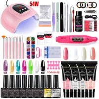 Nail Acrylic Nail Kit for Nail Extension Gel Nail Polish  Quick Building Poly UV Gel With LED Nail Lamp Nail