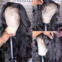 HD Transparent Lace Front Human Hair Wigs  Pre plucked 13x6 180% Brazilian Body Wave Lace Frontal Wigs With Baby Hair