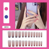 24Pcs/Box White French Fake Nails Press on Long XL Length Rhinestone Design False Nails Full Cover Acrylic Nail Tips - Divine Diva Beauty