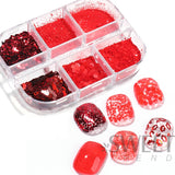 6 Grids Sparkly Reflection Glitter Powder For Nail Reflective Crystal Diamond Effect Sequin Gel Polish Pigment