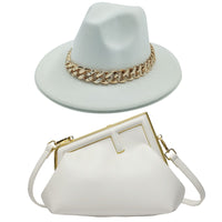 Fedoras Hat Two Hat Oversized Chain Accessory Bag purse