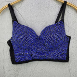 Plus Size avail Hand-made Pearls Jewel Diamond beading Bra