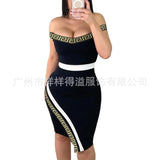 off Shoulder Sheath Sexy Slim Casual Evening Dress