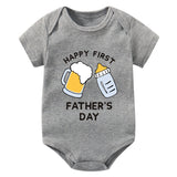 Happy 1st Father Day Daddy Print Newborn Baby onesie bby