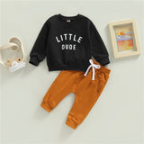 2pcs Soft Cotton Letter Sweatshirts Children Kids Outfits bby