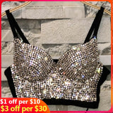 Plus Size avail Hand-made Pearls Jewel Diamond beading Bra