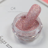 1Box Silver Reflective Nail Powder Color-Change Reflection Glitter Shinning Crystal Rhinestone Powder UV Gel Polish Chrome Dust