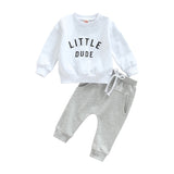 2pcs Soft Cotton Letter Sweatshirts Children Kids Outfits bby