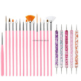 Multiple nail art nail brush Design Tip Drawing Carving Dotting Nail Pen Builder Flat Liner Acrylic Gel Polish Manicure