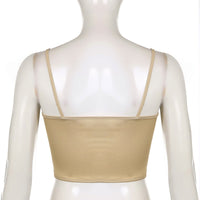 Halter V-shape Sleeveless Strapless Fashion Crop Top shirt