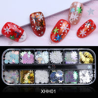 12 Grids Opal Dream Crystal Sequins Nail Flake Galaxy Iridescent Aurora 3D Paillette for Winter Autumn Manicure Decoration