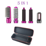 Hair Dryer 5 In 1 Electric Hair Comb Negative Ion  Brush Blow Dryer Air Comb Curling Wand Detachable tools