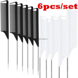 New  6Pcs Professional Hair Cricket Comb Heat Resistant rattail comb tools