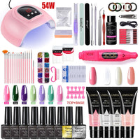 Nail Acrylic Nail Kit for Nail Extension Gel Nail Polish  Quick Building Poly UV Gel With LED Nail Lamp Nail