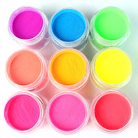 3pcs Neon Acrylic Powder Nail Art Extension Design Fluorescent Engraving Dipping Powder Acrylic Manicure