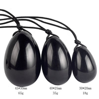 Black Obsidian Yoni Egg Natural Jade Massage Crystal Stone for Kegel Exercise Vaginal Muscle Massage Ben Wa Balls sex toy