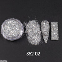 Dazzling Reflective Nails Glitter Powder Sparkly Diamond Rhinestones Pigment Shinning Silver Chrome Decoration Dust