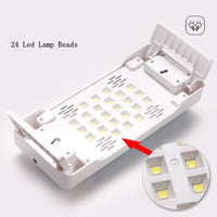 24 LED Nail Dryer Lamp 72w Drying All Gel Polish EU Charge  2 IN 1 Foldable Nail Hand Pillow Manicure Lamp Equipment Rest Stand