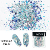 10ML Bottled Nail Art  White Black Gold Purple Light Colorful Nail Woolen Powder Nail Art Glitter Nails