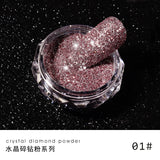 1Box Silver Reflective Nail Powder Color-Change Reflection Glitter Shinning Crystal Rhinestone Powder UV Gel Polish Chrome Dust