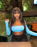 Straight Wig With Bangs Fringe Human Hair Wig With Bangs Brazilian Remy Hair Glueless Full Machine Made Salon Wig