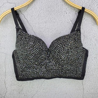 Plus Size avail Hand-made Pearls Jewel Diamond beading Bra