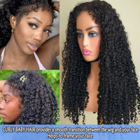 13x6 Curly Baby Hair Edges Wig 30 34 Inch Deep Wave Curly Lace Front Human Hair Wigs Transparent HD Lace Frontal Closure Wig