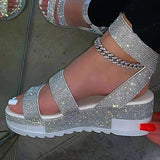 Summer Slides Women Bling Platform Wedges shoes