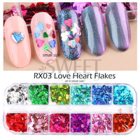 12 Grids Opal Dream Crystal Sequins Nail Flake Galaxy Iridescent Aurora 3D Paillette for Winter Autumn Manicure Decoration