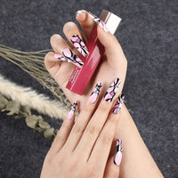 3D fake nails press on faux ongles long french coffin capsule tips DIY manicure decoration spider web design false nail kit