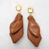 statement Vintage Pu Leather Big Hoop Earrings