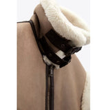 Fashion Thick Warm Lambswool Imitation Leather Vest Coat outerwear