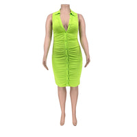 Plus Size avail  Dress Women Pleated Sleeveless Dress
