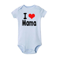 I Love Papa Mama Baby Boy Girl Romper Newborn Baby jumper Fashion Casual Short Sleeve Clothes Ropa Outfit Holiday Twins Gifts