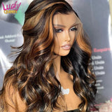 Highlight 1B 30 Color Lace Front Human Hair Wig Brazilian Blonde Body Wave 13X6 Frontal Wig  PrePlucked 5X5 Closure Wig