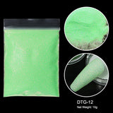 10g/bag Shining Sugar Nail Glitter Colorful Powder Candy Coat Effect White Black Pigment Dust Nails Art Decorations DIY Supplies