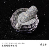 1Box Silver Reflective Nail Powder Color-Change Reflection Glitter Shinning Crystal Rhinestone Powder UV Gel Polish Chrome Dust