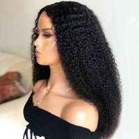 32inch Afro Kinky Curly wave Wig 250 Density Brazilian Human Hair  V part Remy Hair - Divine Diva Beauty