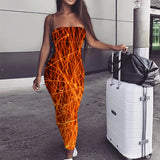 Abstract Dress Women Pattern Bodycon Dress Colorful