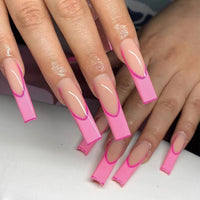 24pcs/box fake nails with Glue Detachable Long Ballerina False Nails With Design Wearable Fake Nails Full Cover Nail Tips