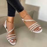 Comfort Slip on Sandals Rhinestones Bling Summer Casual Ladies Flats