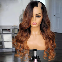 1B/33 Ombre Human Hair Wigs 180 Density Body Wave 1x4 U Part Wig Upart Wigs