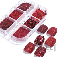 6 Grids Sparkly Reflection Glitter Powder For Nail Reflective Crystal Diamond Effect Sequin Gel Polish Pigment